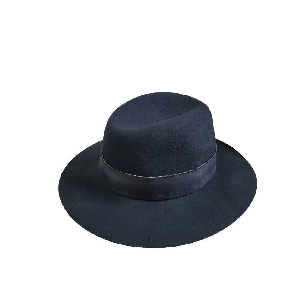 Gottex Black Wool Fedora Hat Men's OS